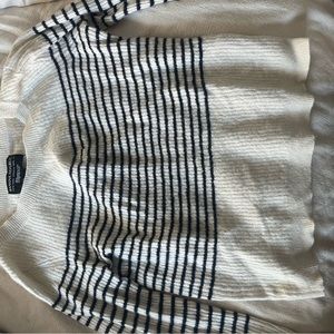 Navy striped sweater with bows